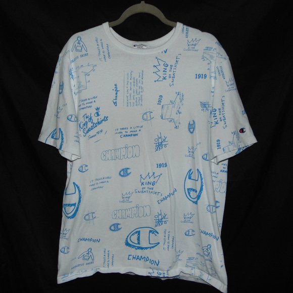 Champion Other - Champion Heritage White and Blue Art Sketch Shirt